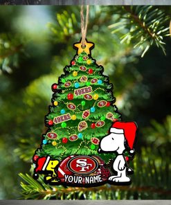 San Francisco 49ers Personalized Your Name Snoopy And Peanut Ornament Christmas Gifts For NFL Fans SP161023156ID03