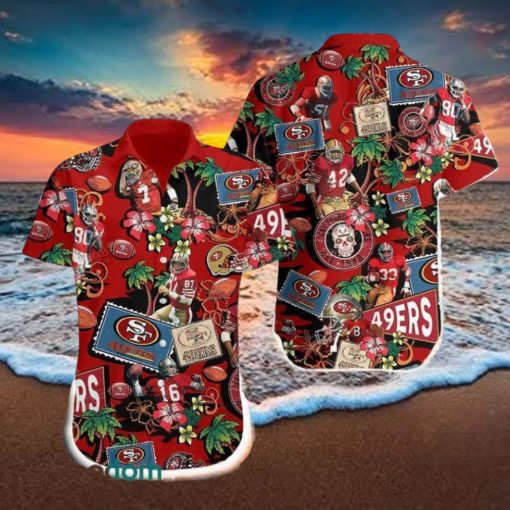 San Francisco 49ers Plus Size Hawaiian Shirt And Short For Men Gift, Short Beach For Family Christmas