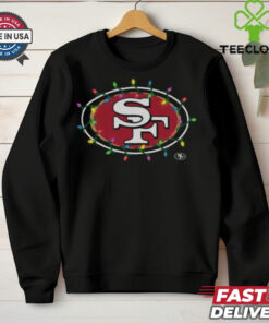 San Francisco 49ers Primary Logo Holiday Lights T Shirt