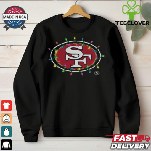 San Francisco 49ers Primary Logo Holiday Lights T Shirt