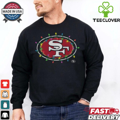 San Francisco 49ers Primary Logo Holiday Lights T Shirt