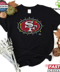 San Francisco 49ers Primary Logo Holiday Lights T Shirt