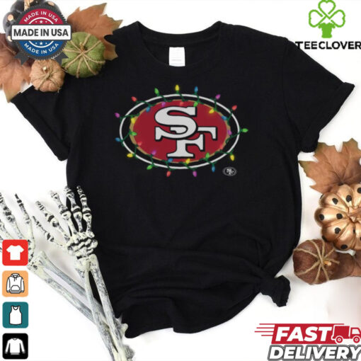 San Francisco 49ers Primary Logo Holiday Lights T Shirt