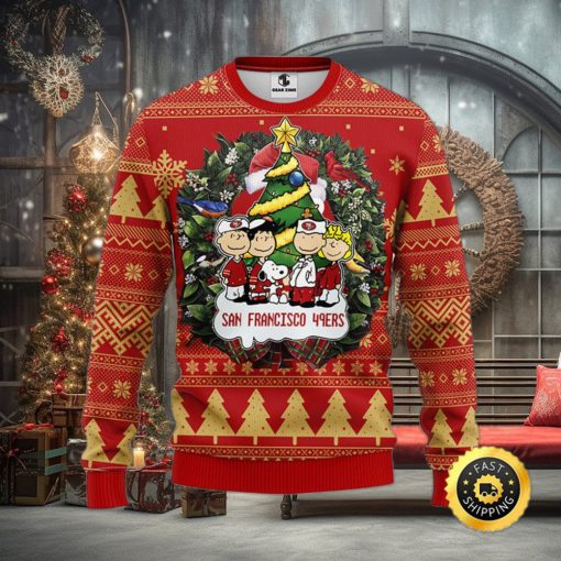 San Francisco 49ers Snoopy Dog Christmas Ugly Sweater