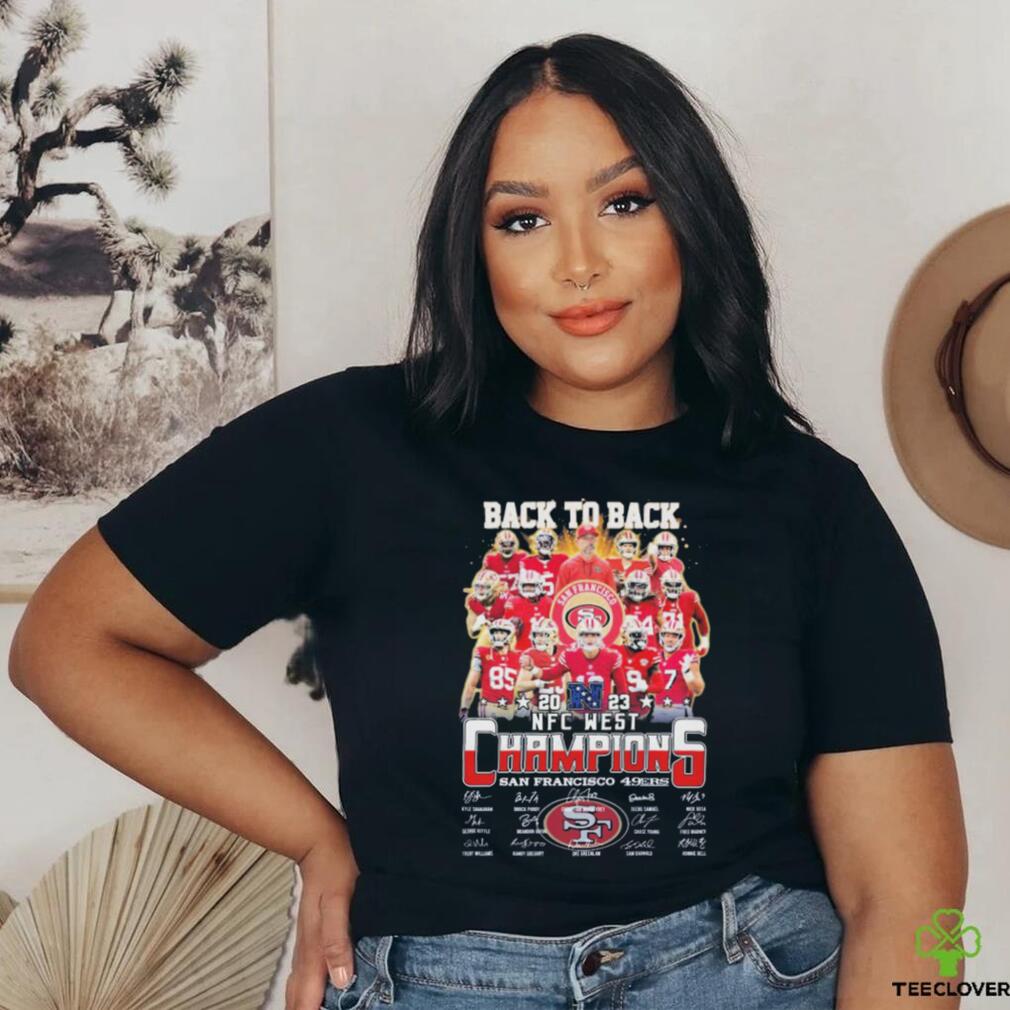 San Francisco 49ers Team Back To Back NFC West Division Champions Signatures Shirt San Francisco 49ers Team Back To Back NFC West Division Champions Signatures Shirt