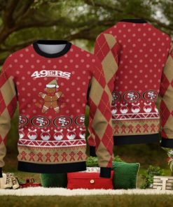 San Francisco 49ers Ugly Christmas Gingerbread Man Xmas Sweater Joyful Gift Mens Women