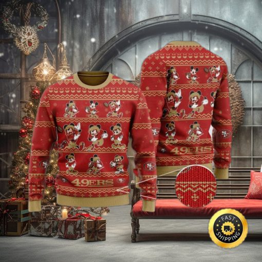 San Francisco 49ers Ugly Christmas Sweater Captain Mickey Mouse Perfect Gift For Football Fans