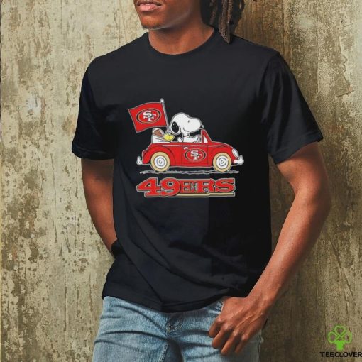 San Francisco 49ers X Peanuts Snoopy And Woodstock Drove Car Shirt