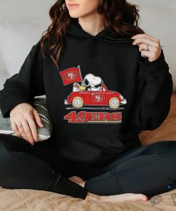 San Francisco 49ers X Peanuts Snoopy And Woodstock Drove Car Shirt