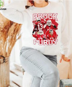 San Francisco 49ers football Brock Purdy number 13 player pose retro shirt 2 San Francisco 49ers football Brock Purdy number 13 player pose retro shirt