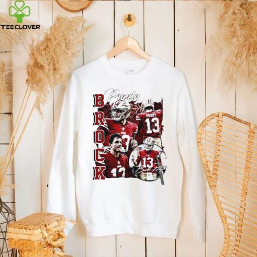 San Francisco 49ers football Brock Purdy player pose signature retro hoodie, sweater, longsleeve, shirt v-neck, t-shirt