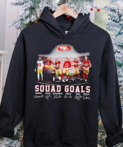 San Francisco 49ers football squad goals Samuel Aiyuk McCaffrey Purdy Bosa Kittle signatures hoodie, sweater, longsleeve, shirt v-neck, t-shirt