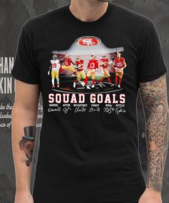 San Francisco 49ers football squad goals Samuel Aiyuk McCaffrey Purdy Bosa Kittle signatures hoodie, sweater, longsleeve, shirt v-neck, t-shirt