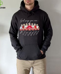 San Francisco 49ers god says you are unique special lovely precious strong chosen forgiven hoodie, sweater, longsleeve, shirt v-neck, t-shirt