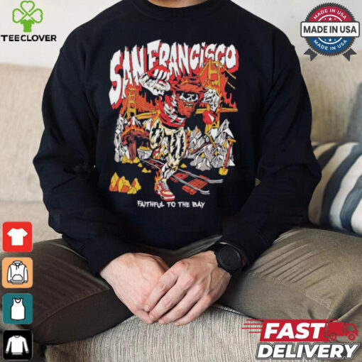 San Francisco 49ers skeleton faithful to the bay graphic shirt