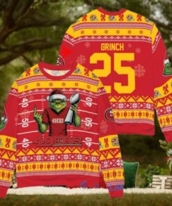 San Francisco 49ers x Grinch Christmas Dr. Seuss How the Grinch Stole Christmas with Super Bowl Trophy Custom Ugly Christmas Sweater