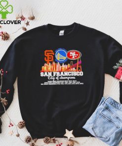 San Francisco City of Champions Giants Warriors and 49ers 2022 matchup shirt