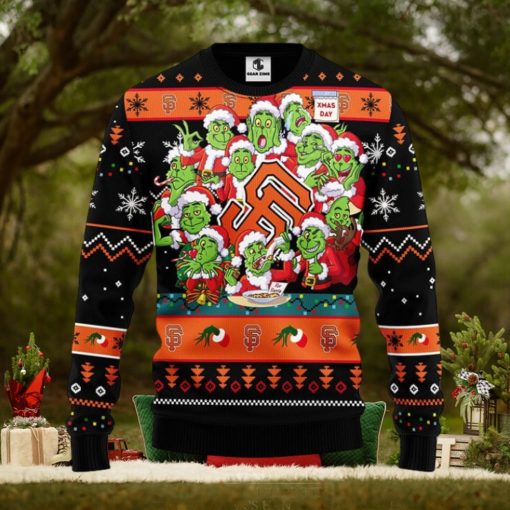 San Francisco Giants 12 Grinch Xmas Day Christmas Ugly Sweater
