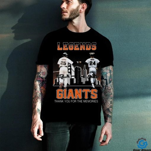 San Francisco Giants Barry Bonds and Willie Mays Legends thank you for the memories signatures hoodie, sweater, longsleeve, shirt v-neck, t-shirt