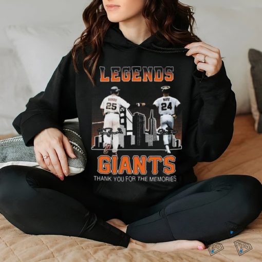 San Francisco Giants Barry Bonds and Willie Mays Legends thank you for the memories signatures hoodie, sweater, longsleeve, shirt v-neck, t-shirt