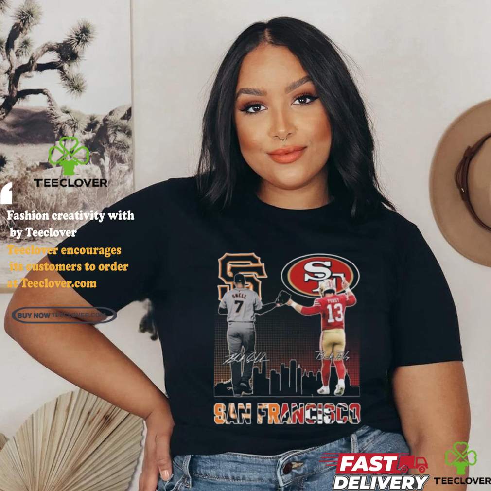 San Francisco Giants Blake Snell San Francisco 49ers Brock Purdy The Stars Signatures T shirt San Francisco Giants Blake Snell San Francisco 49ers Brock Purdy The Stars Signatures T shirt