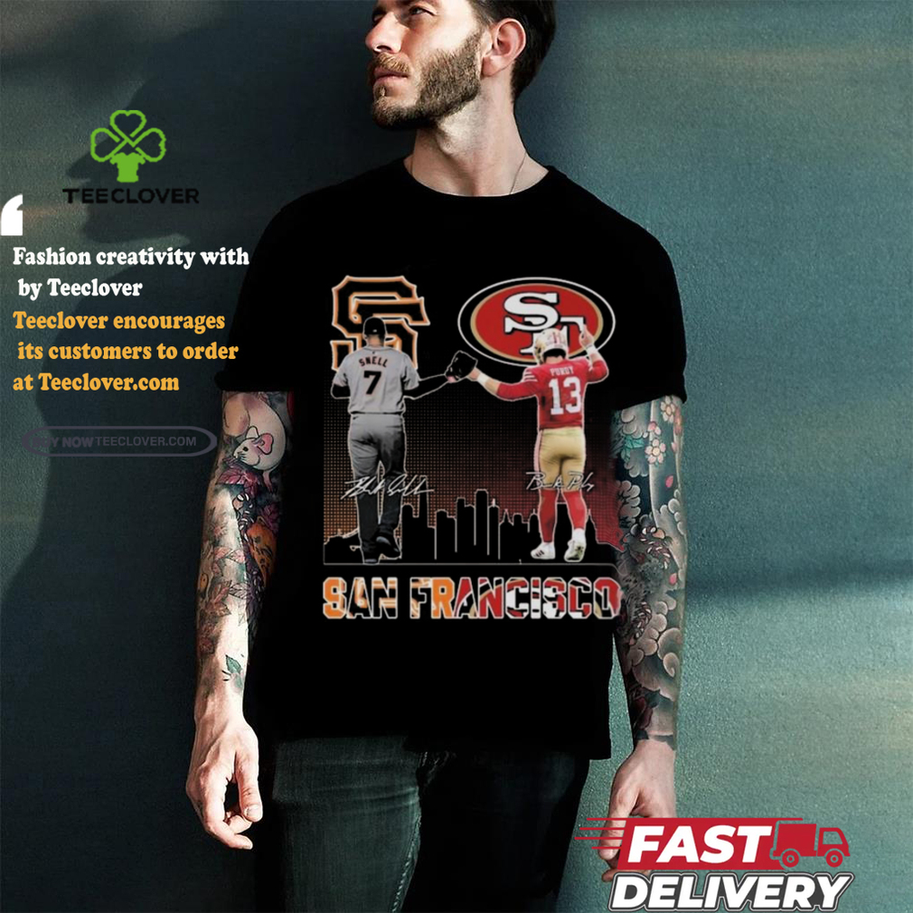 San Francisco Giants Blake Snell San Francisco 49ers Brock Purdy The Stars Signatures T shirt San Francisco Giants Blake Snell San Francisco 49ers Brock Purdy The Stars Signatures T shirt