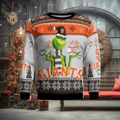 San Francisco Giants Grinch Snowflake Pattern Ugly Sweater Christmas