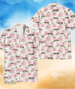 San Francisco Giants Light Pink Hibiscus White Background 3D Hawaiian Shirt Gift For Fans