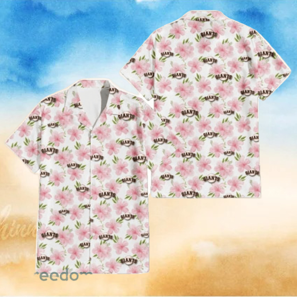 San Francisco Giants Light Pink Hibiscus White Background 3D Hawaiian Shirt Gift For Fans San Francisco Giants Light Pink Hibiscus White Background 3D Hawaiian Shirt Gift For Fans
