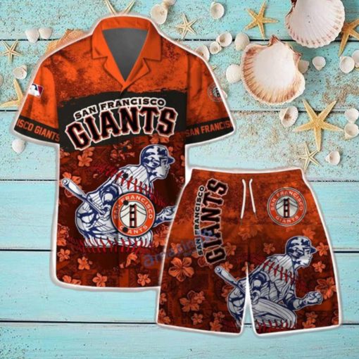 San Francisco Giants MLB Flower 3D Aloha Summer Hawaiian Shirt & Short