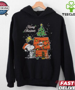 San Francisco Giants Merry Christmas With Snoopy Baby T Shirt