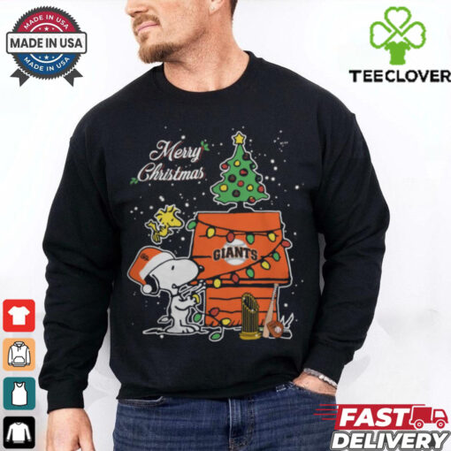San Francisco Giants Merry Christmas With Snoopy Baby T Shirt
