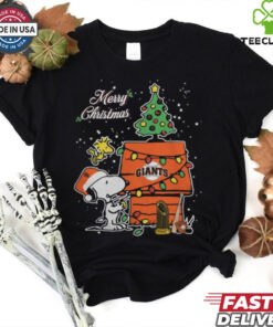 San Francisco Giants Merry Christmas With Snoopy Baby T Shirt