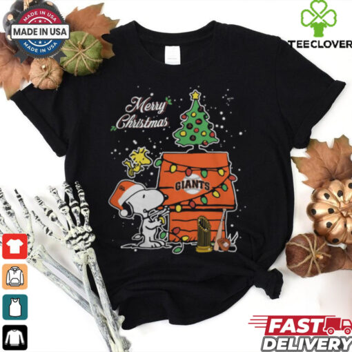San Francisco Giants Merry Christmas With Snoopy Baby T Shirt