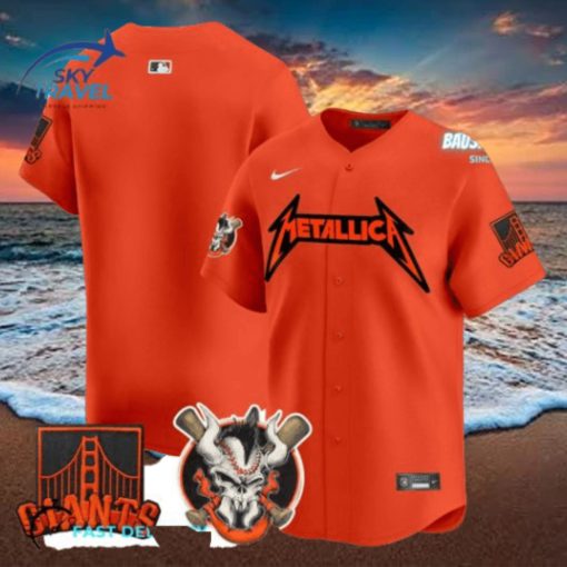 San Francisco Giants Metallica Orange Baseball Jersey