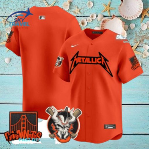 San Francisco Giants Metallica Orange Baseball Jersey