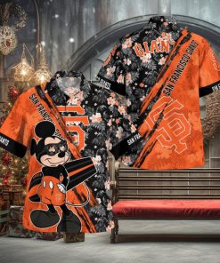 San Francisco Giants Mickey Mouse Floral Short Sleeve Hawaii Shirt