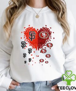 San Francisco Giants San Francisco 49ers logo hearts sport gift hoodie, sweater, longsleeve, shirt v-neck, t-shirt