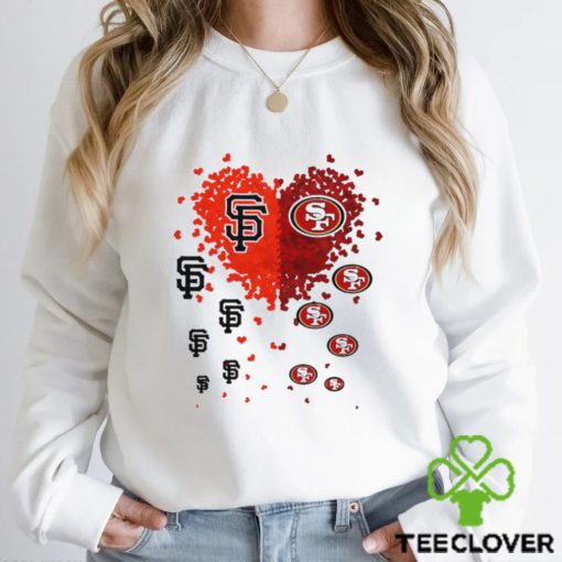 San Francisco Giants San Francisco 49ers logo hearts sport gift hoodie, sweater, longsleeve, shirt v-neck, t-shirt