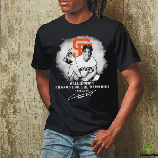 San Francisco Giants Willie Mays 1931 2024 thank you for the memories signature hoodie, sweater, longsleeve, shirt v-neck, t-shirt