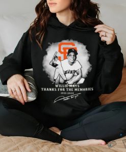 San Francisco Giants Willie Mays 1931 2024 thank you for the memories signature hoodie, sweater, longsleeve, shirt v-neck, t-shirt