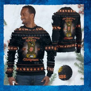 San Francisco Giants World Series Champions MLB Cup Ugly Christmas Sweater Sweatshirt Party