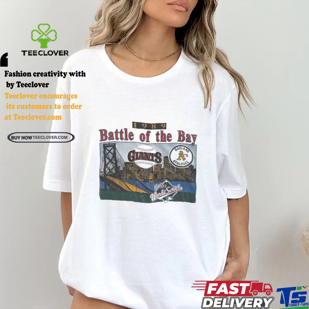 San Francisco Giants vs Oakland Athletic battle of the bay 1989 vintage shirt San Francisco Giants vs Oakland Athletic battle of the bay 1989 vintage shirt