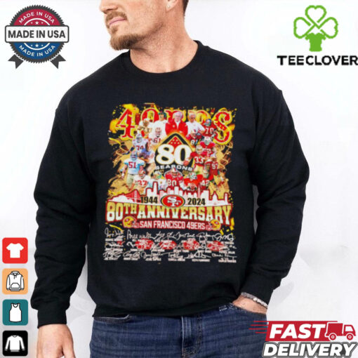 San Francisco The 49Ers 80th Anniversary 1944 2024 signature shirt