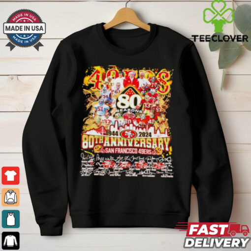 San Francisco The 49Ers 80th Anniversary 1944 2024 signature shirt