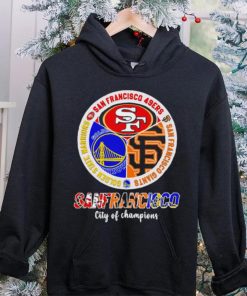 San Francisco city of Champions San Francisco 49ers San Francisco Giants Golden State Warriors 3 teams sports circle logo shirt