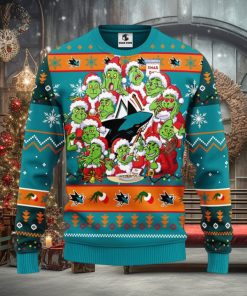 San Jose Sharks 12 Grinch Xmas Day Christmas Ugly Sweater