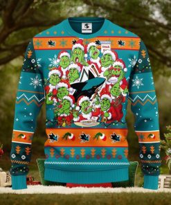 San Jose Sharks 12 Grinch Xmas Day Christmas Ugly Sweater