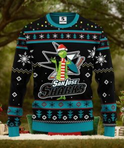 San Jose Sharks Funny Grinch Christmas Ugly Sweater