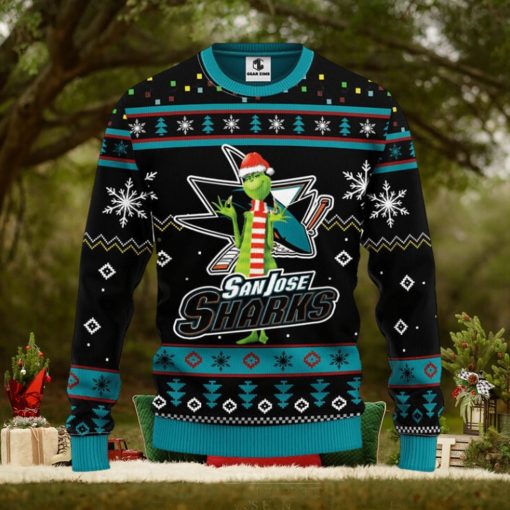 San Jose Sharks Funny Grinch Christmas Ugly Sweater